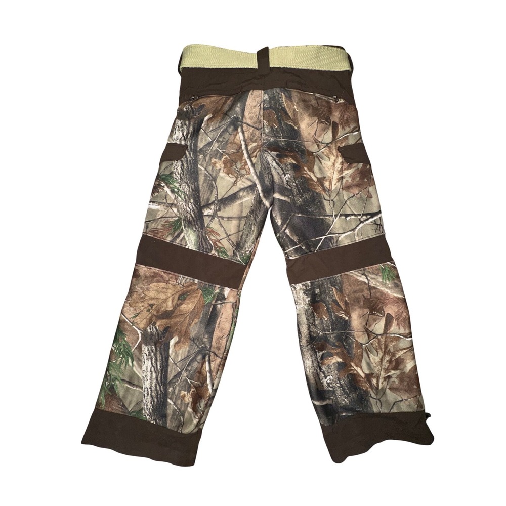 Under Armour Pants Boys Med Brown Youth Camouflage Real Tree Fleece Lined Cargo - Picture 8 of 12